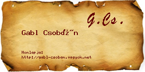 Gabl Csobán névjegykártya